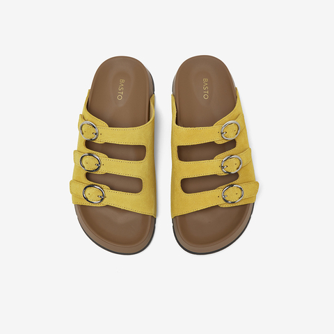 百思图2025夏季新款时尚户外休闲勃肯鞋厚底女拖鞋F1126BT5