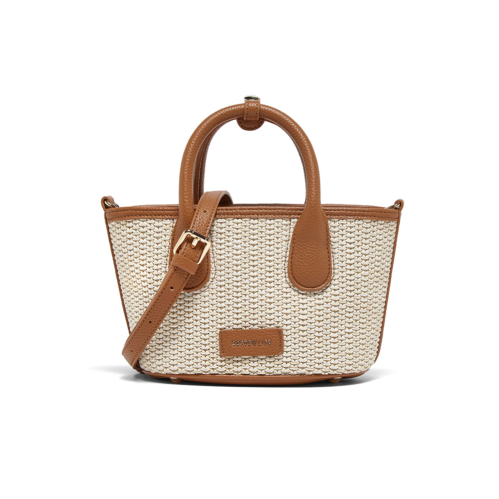 百思图2025夏新款商场同款时尚菜篮子水桶包单肩斜挎包女X3675BX5