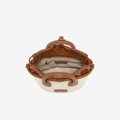 百思图2025夏新款商场同款时尚菜篮子水桶包单肩斜挎包女X3675BX5