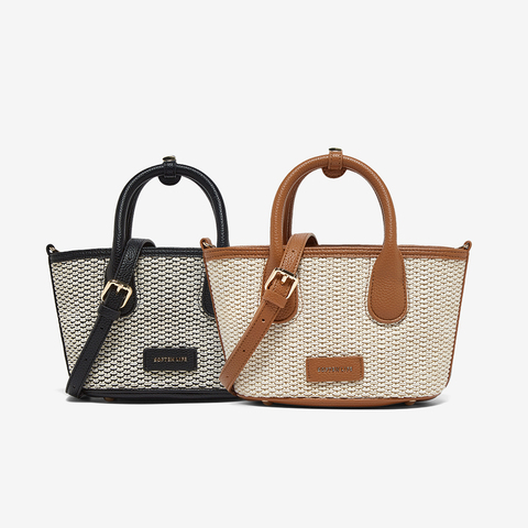 百思图2025夏新款商场同款时尚菜篮子水桶包单肩斜挎包女X3675BX5