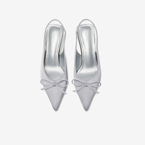 百思图2025夏季新款时尚潮流通勤尖头细高跟后空女凉鞋W5909BH5