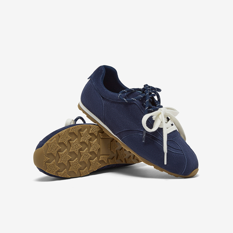 百思图2025秋季新款时尚复古运动德训鞋平跟女休闲鞋D3155CM5