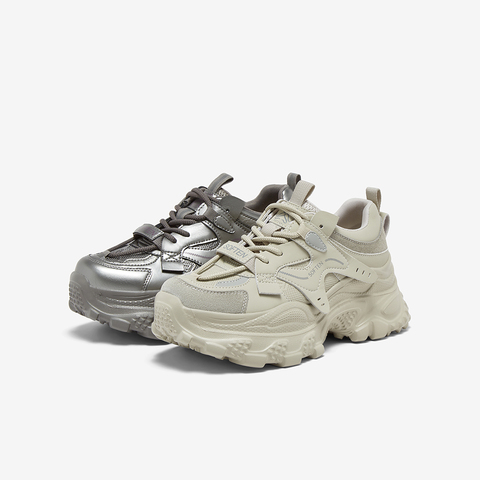 百思图2025秋季新款商场同款老爹鞋时尚厚底增高女休闲鞋G6111CM5