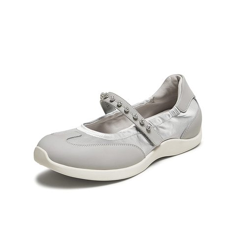 百思图2025秋季新款芭蕾舞鞋时尚潮流复古厚底女单鞋UTH04CA5