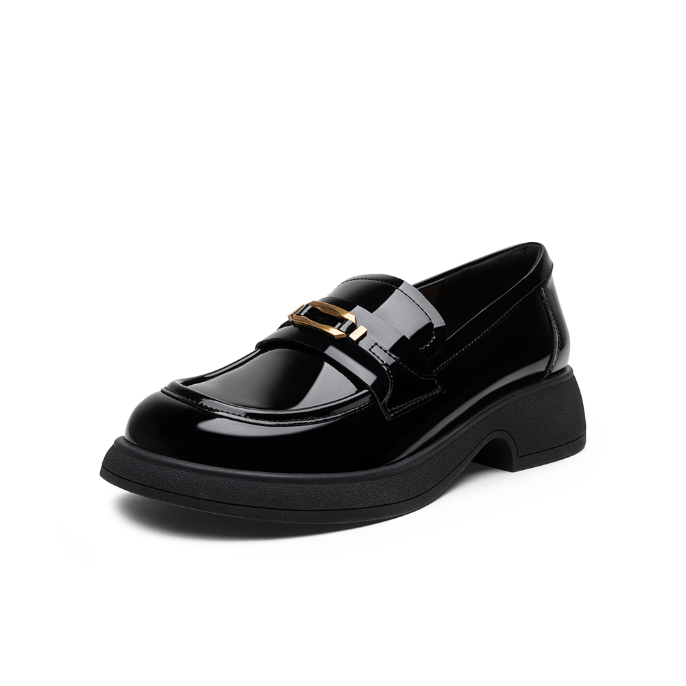 百思图2025秋季新款商场同款乐福鞋时尚学院风女单鞋S3356CA5