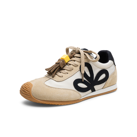 百思图2025秋季新款德训鞋时尚复古街头运动女休闲鞋A1856CM5