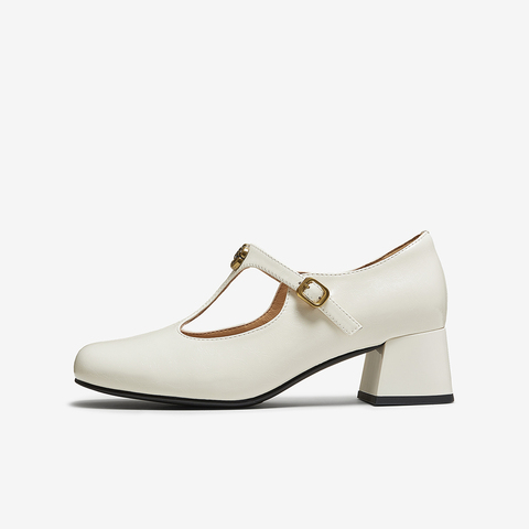 百思图2025秋季新款玛丽珍鞋时尚法式粗跟圆头女单鞋C5691CA5