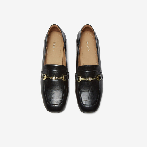 百思图2025秋季新款乐福鞋时尚复古通勤粗跟方头女单鞋TL527CA5