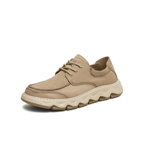 百思图2025夏季新款时尚简约户外运动布鞋厚底男休闲鞋51232BM5