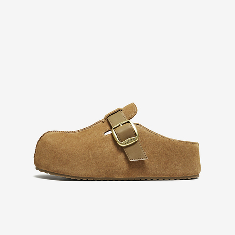 百思图2025秋季新款勃肯鞋时尚复古户外休闲女拖鞋E7332CH5