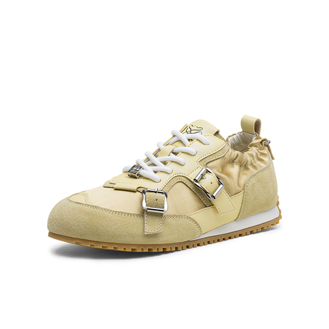 百思图2025秋季新款时尚户外运动德训鞋厚底女休闲鞋A8358CM5