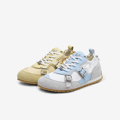 百思图2025秋季新款时尚户外运动德训鞋厚底女休闲鞋A8358CM5