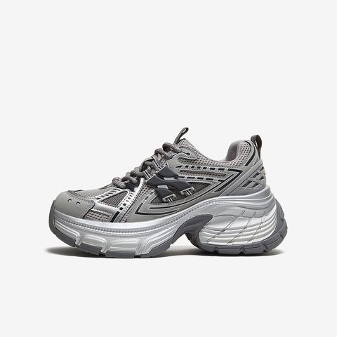 百思图2025秋季新款商场同款老爹鞋时尚厚底增高女休闲鞋B9106CM5