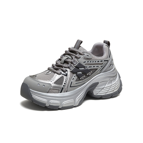 百思图2025秋季新款商场同款老爹鞋时尚厚底增高女休闲鞋B9106CM5