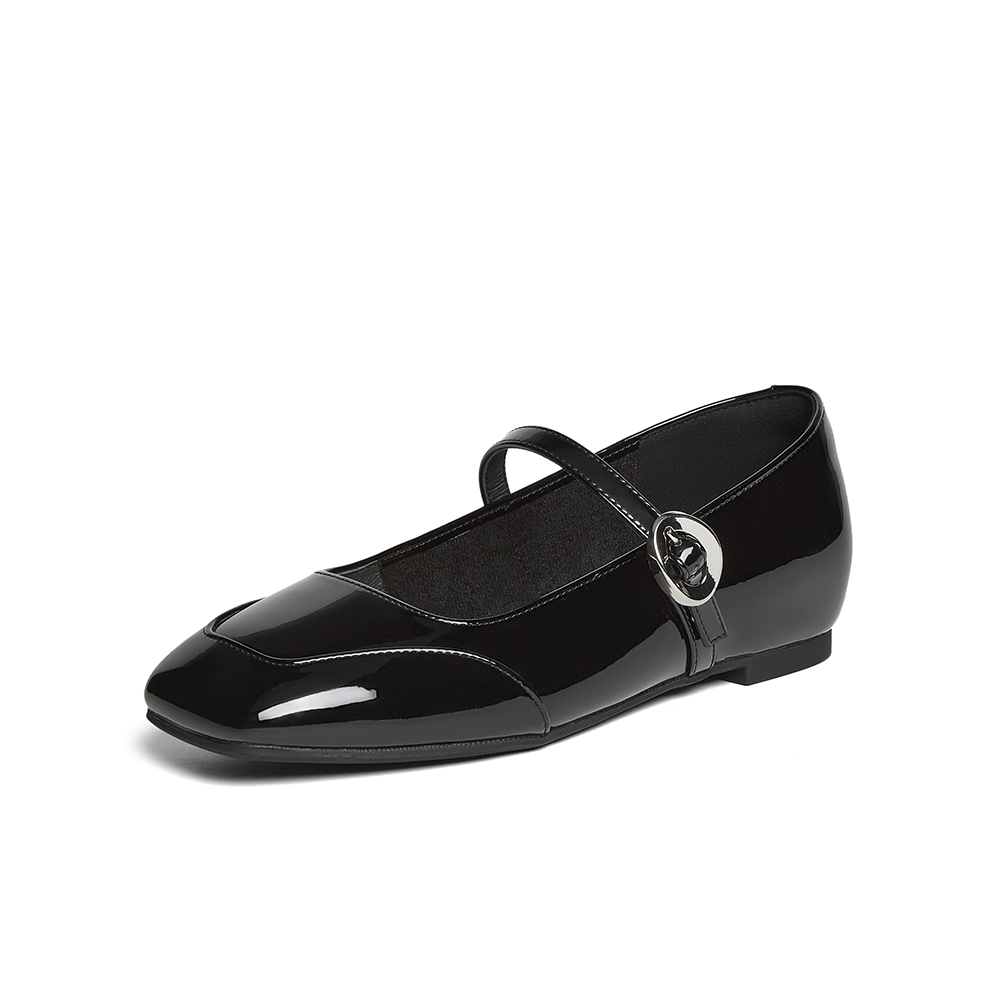 百思图2025春季新款商场同款简约通勤玛丽珍鞋方跟女单鞋M1303AQ5