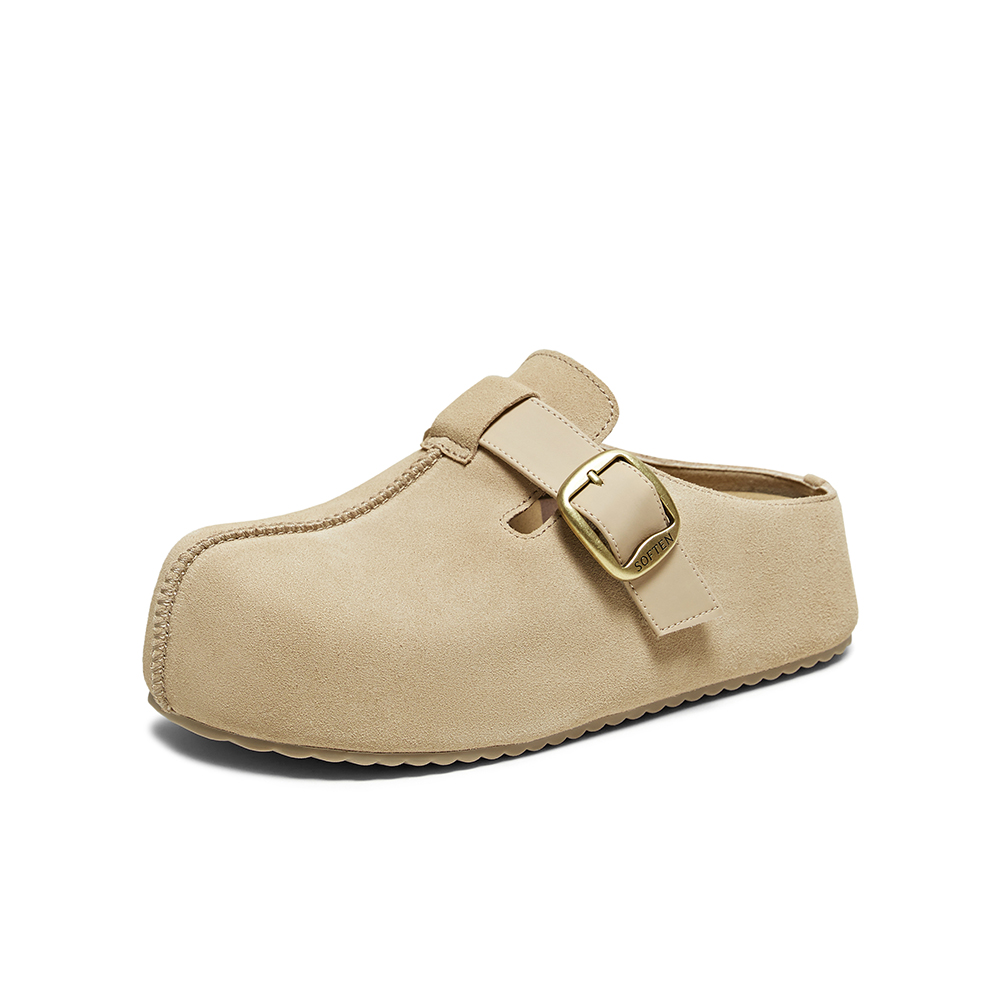 百思图2025秋季新款勃肯鞋时尚复古户外休闲女拖鞋E7332CH5