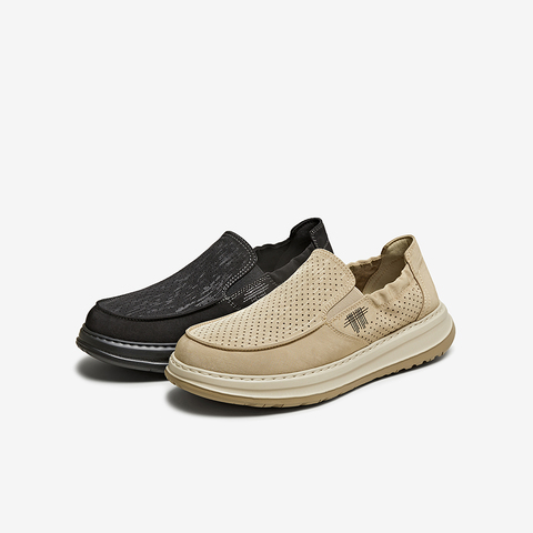 百思图2025夏季新款简约时尚户外休闲布鞋厚底男休闲鞋K8868BM5