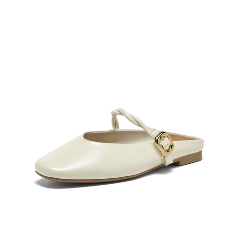 百思图2025夏季新款时尚潮流通勤穆勒鞋平跟女拖鞋F5131BH5