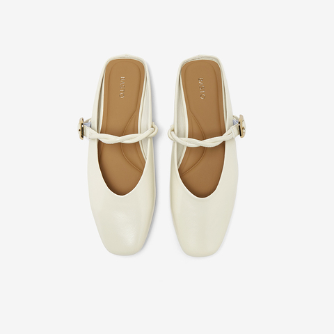 百思图2025夏季新款时尚潮流通勤穆勒鞋平跟女拖鞋F5131BH5