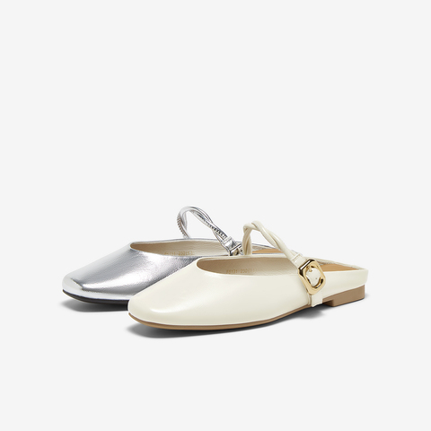 百思图2025夏季新款时尚潮流通勤穆勒鞋平跟女拖鞋F5131BH5