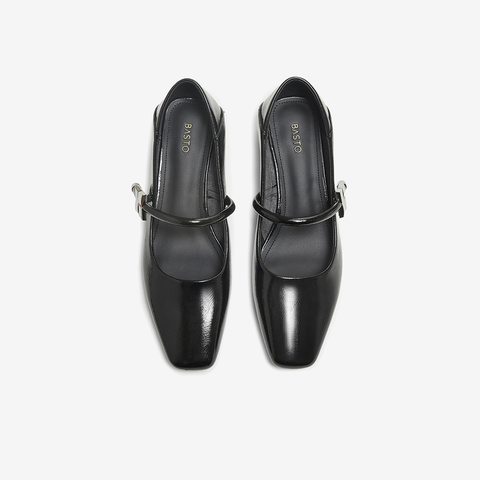 百思图2025秋季新款玛丽珍鞋时尚简约法式方头女单鞋B5287CQ5