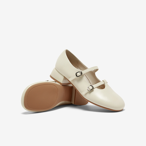 百思图2025秋季新款玛丽珍鞋时尚潮流复古粗跟女单鞋W0722CQ5