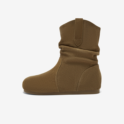 百思图2025冬季新款商场同款西部靴时尚简约女中靴D3390DZ5