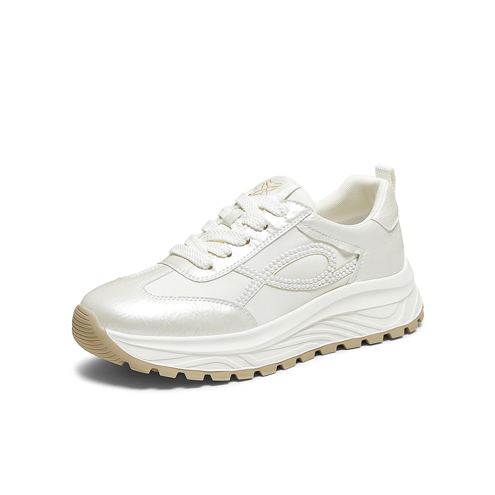 百思图2025秋季新款阿甘鞋时尚复古潮流运动女休闲鞋VLHC5CM5