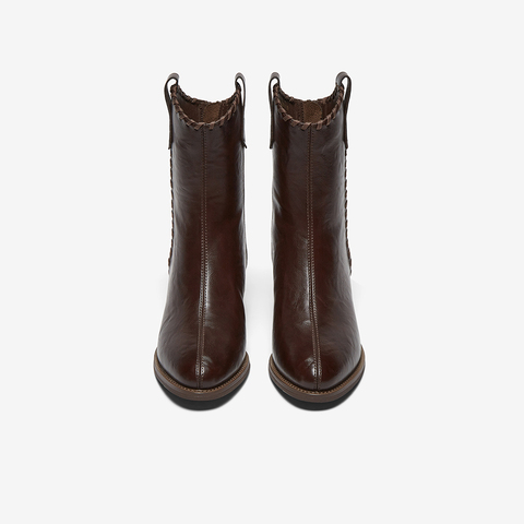 百思图2025冬季新款商场同款时装靴时尚潮流粗跟女中靴F3013DZ5