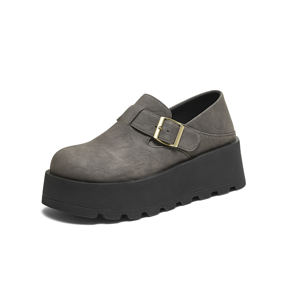 百思图2025秋季新款勃肯鞋时尚简约休闲厚底女单鞋B8710CM5