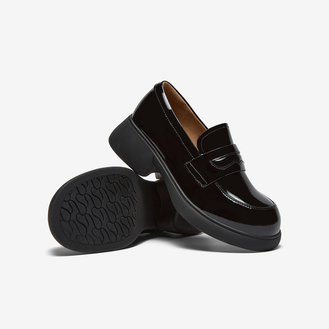 百思图2025秋季新款商场同款乐福鞋复古学院风女单鞋UTS01CA5