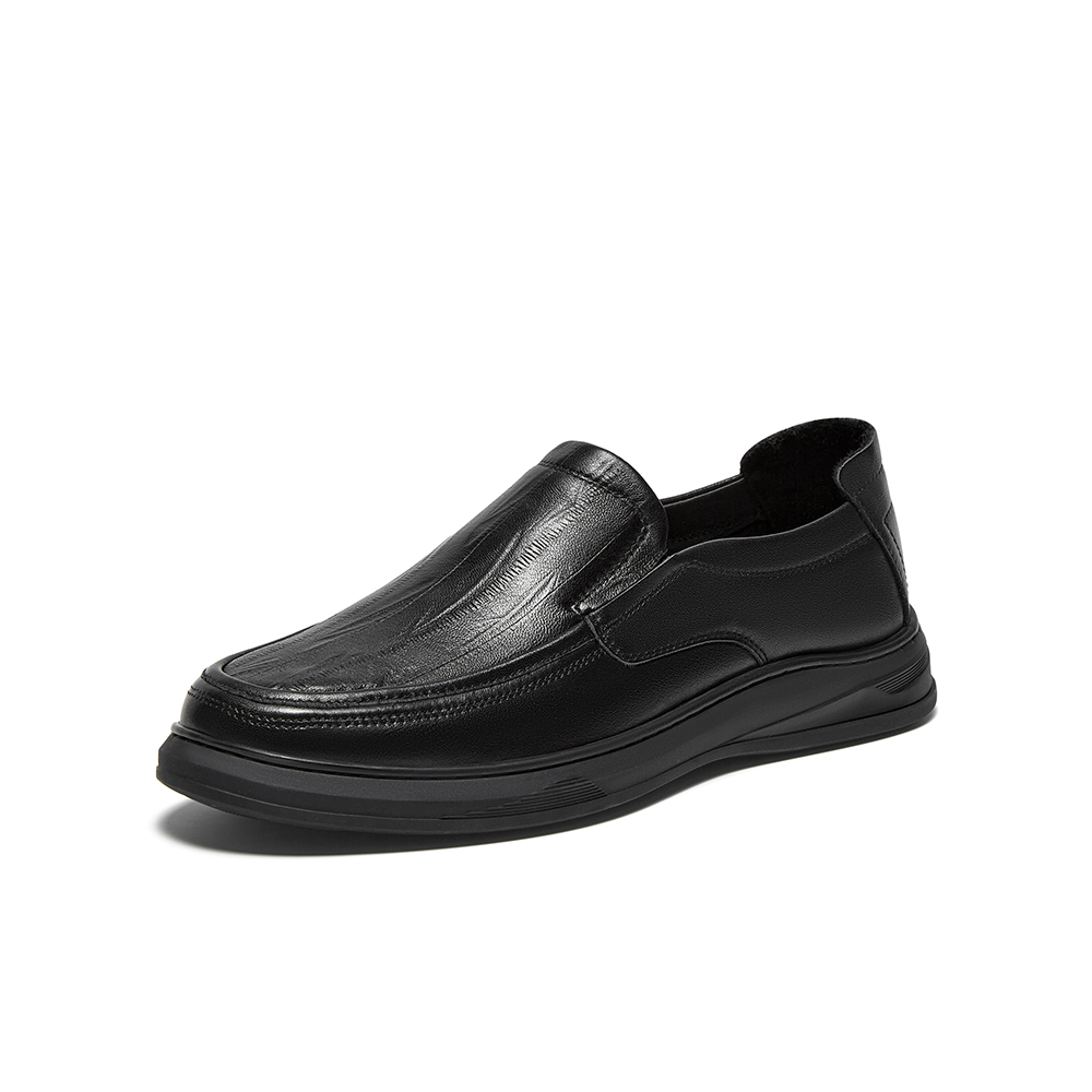 百思图2025秋季新款商场同款乐福鞋时尚商务男休闲皮鞋ESW22CM5