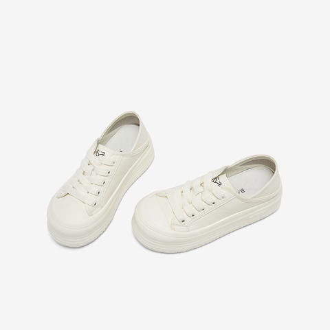 百思图2025秋季新款小白鞋时尚潮流街头运动女休闲鞋D3296CM5