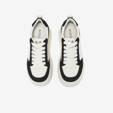 百思图2025秋季新款板鞋时尚潮流街头运动女休闲鞋W1011CM5