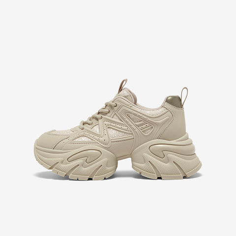 百思图2025秋季新款老爹鞋时尚潮流街头厚底增高女休闲鞋G8890CM5