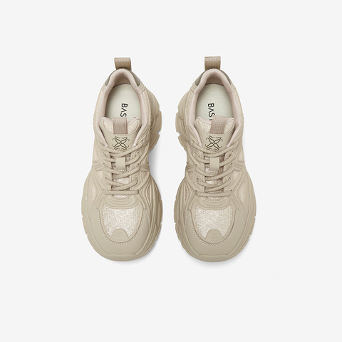 百思图2025秋季新款老爹鞋时尚潮流街头厚底增高女休闲鞋G8890CM5