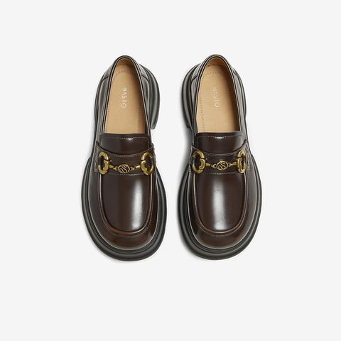 百思图2025秋季新款商场同款乐福鞋时尚潮流女单鞋VZF14CA5