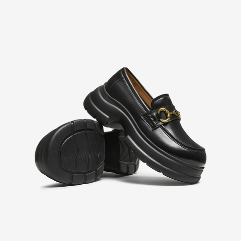 百思图2025秋季新款商场同款乐福鞋时尚潮流女单鞋VZF14CA5