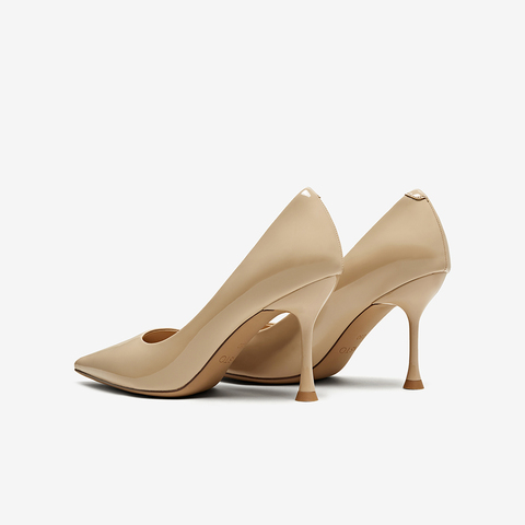 百思图2025秋季新款时尚简约通勤细高跟尖头浅口女单鞋F3212CQ5