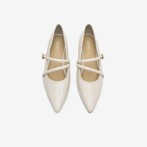 百思图2025秋季新款商场同款玛丽珍鞋时尚潮流尖头女单鞋F5083CQ5