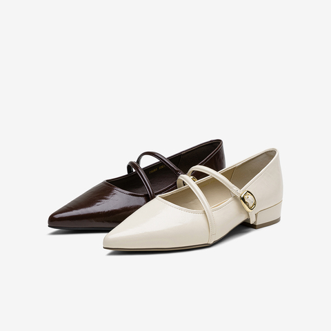 百思图2025秋季新款商场同款玛丽珍鞋时尚潮流尖头女单鞋F5083CQ5