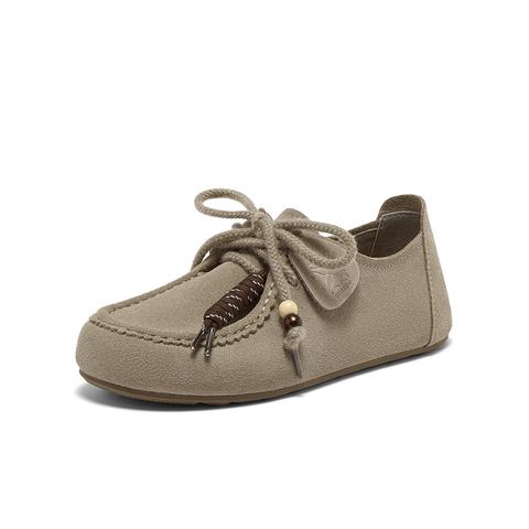 百思图2025秋季新款勃肯鞋时尚复古休闲平跟女单鞋B9732CM5