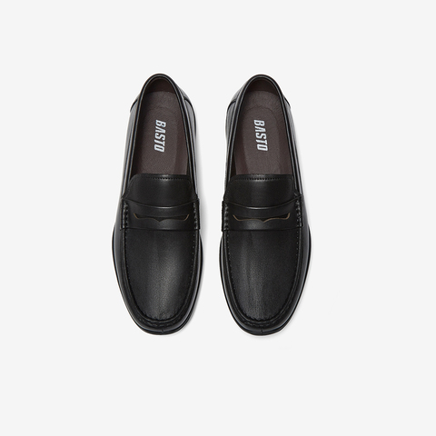 百思图2025秋季新款商场同款乐福鞋简约商务男休闲皮鞋51727CM5