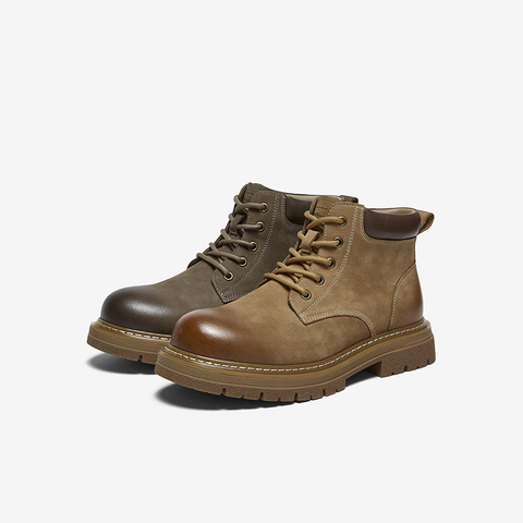 百思图2025冬季新款商场同款马丁靴时尚户外运动男短靴WF512DD5