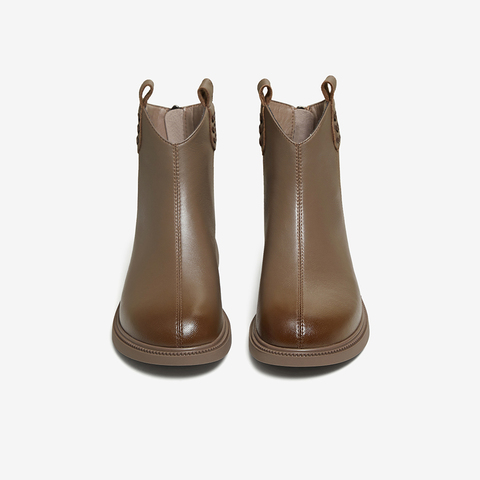 百思图2025冬季新款商场同款休闲靴时尚简约通勤女短靴G7359DD5