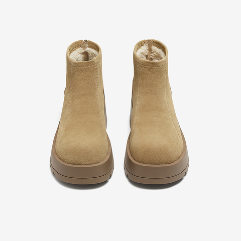 百思图2025冬季新款商场同款雪地靴时尚运动休闲女短靴F5101DD5