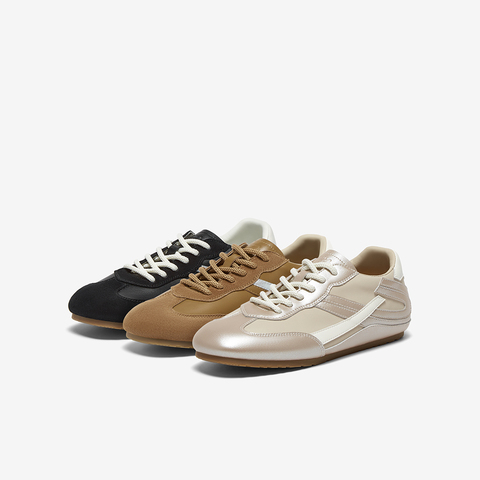 百思图2025秋季新款德训鞋时尚街头潮流运动女休闲鞋M8015CM5