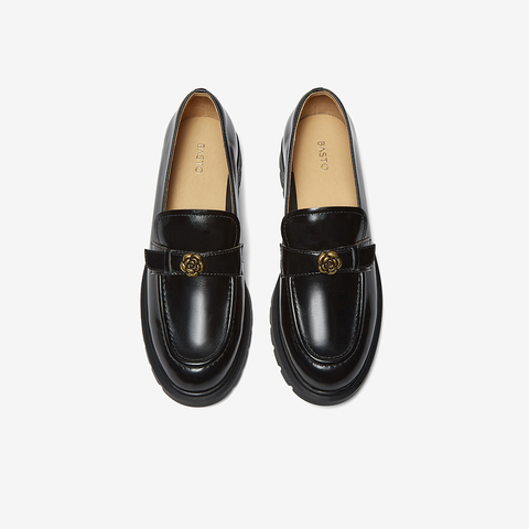 百思图2025秋季新款乐福鞋时尚潮流复古学院风女单鞋C5871CA5