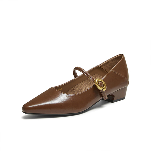 百思图2025秋季新款商场同款玛丽珍鞋时尚尖头浅口女单鞋F5171CQ5