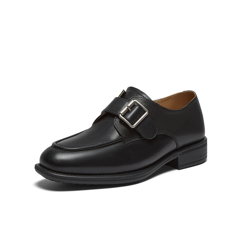 百思图2025秋季新款牛津鞋时尚复古学院风粗跟女单鞋UTP01CM5